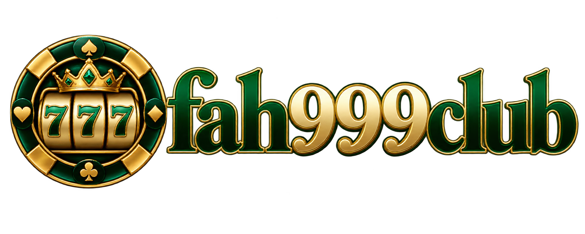 โลโก้ fah999club สีเขียวมรกตและทอง